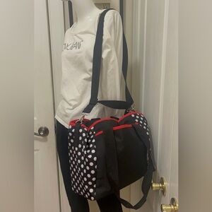 Disney Minnie Dots super cute diaper bag with a bottle holder& stroller straps